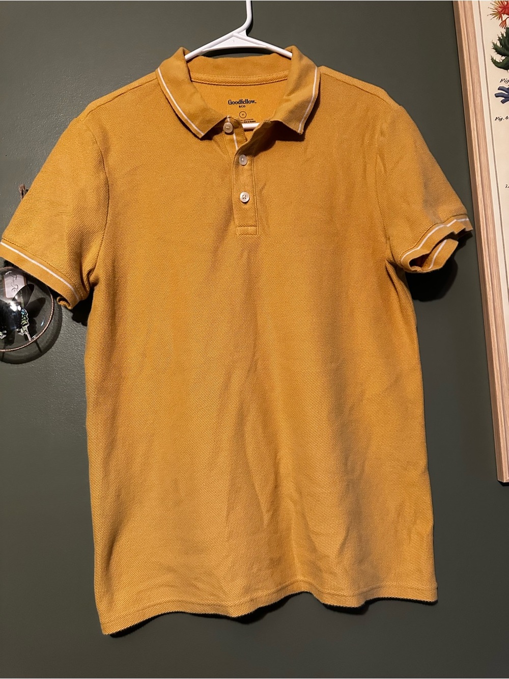 ⭐️ Goodfellow & Co Men's Yellow Polo with Contrast Trim